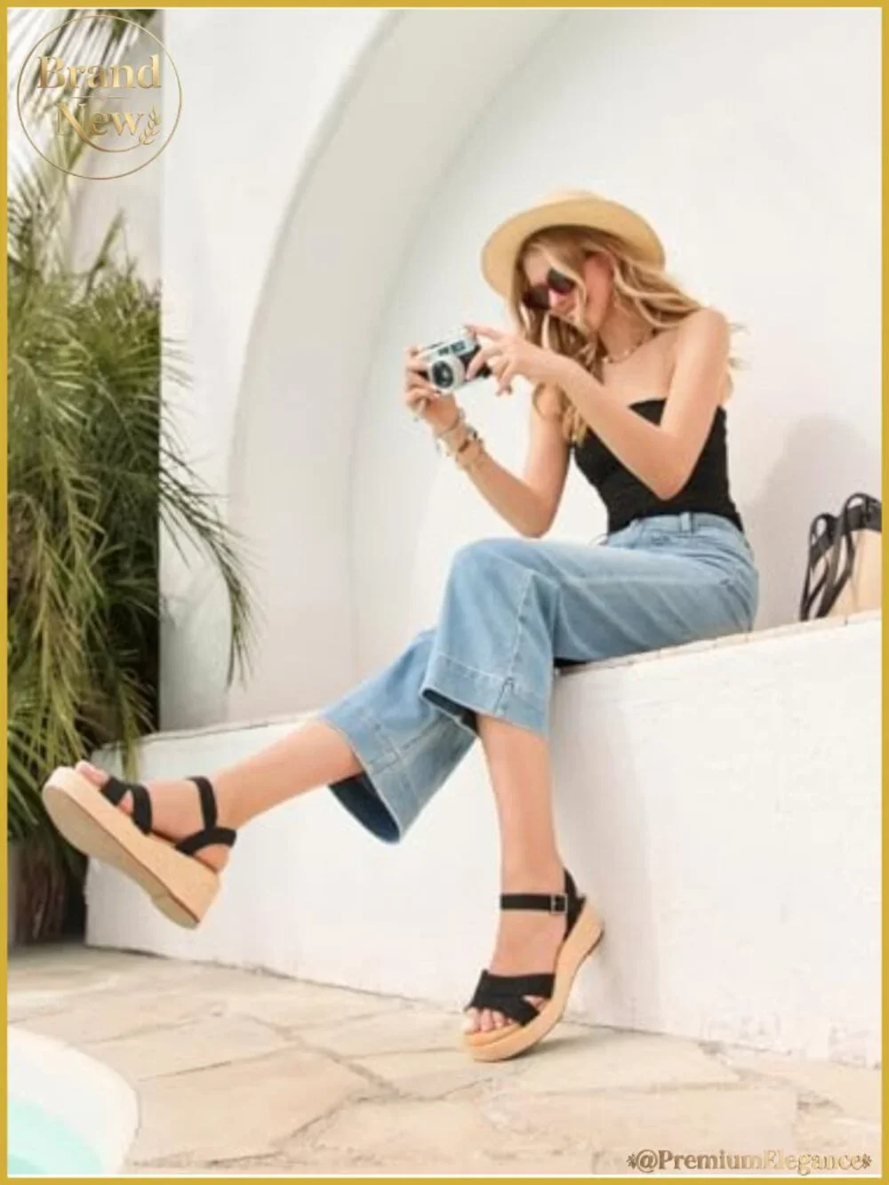 Womens Espadrille Wedge Platform Sandals Open Toe Buckle Ankle Strap
